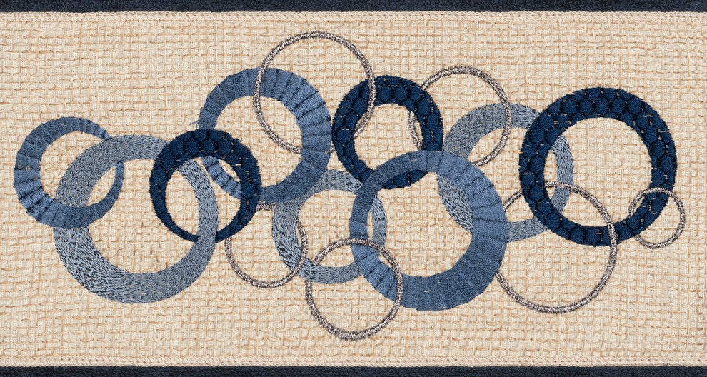 Linum Home Textiles Annabelle Embellished, Midnight Blue, Bath Towel, 4-Piece Se