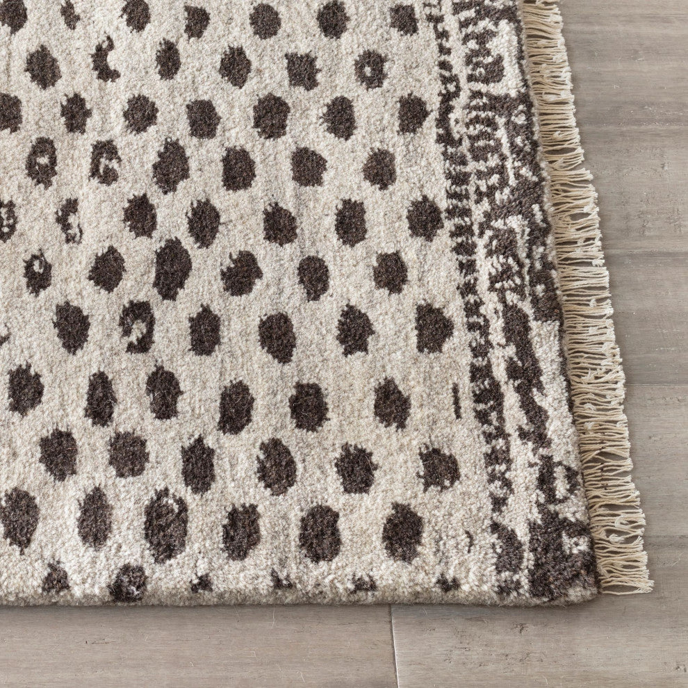 Dash & Albert Hugo Hand Knotted Wool Rug, Black, Runner-2'6" x 8'