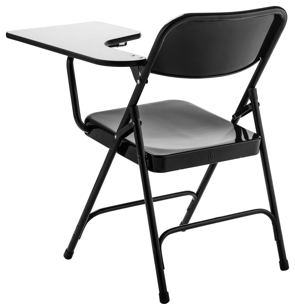 NPS 5200 Tablet Arm Folding Chair, Left Arm, Black, Set of 2