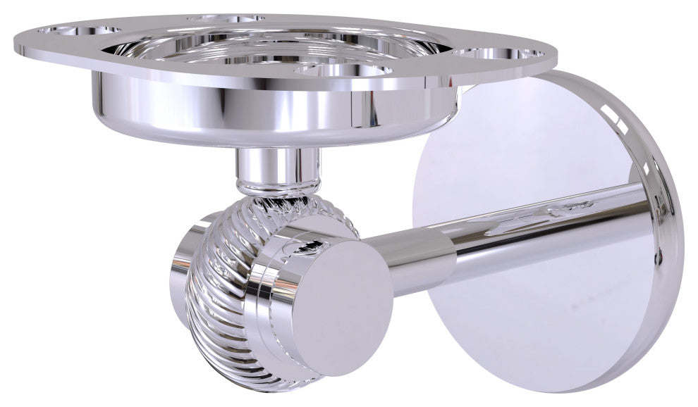 Satellite Orbit Two Toothbrush Holder With Twist Accents, Polished Chrome