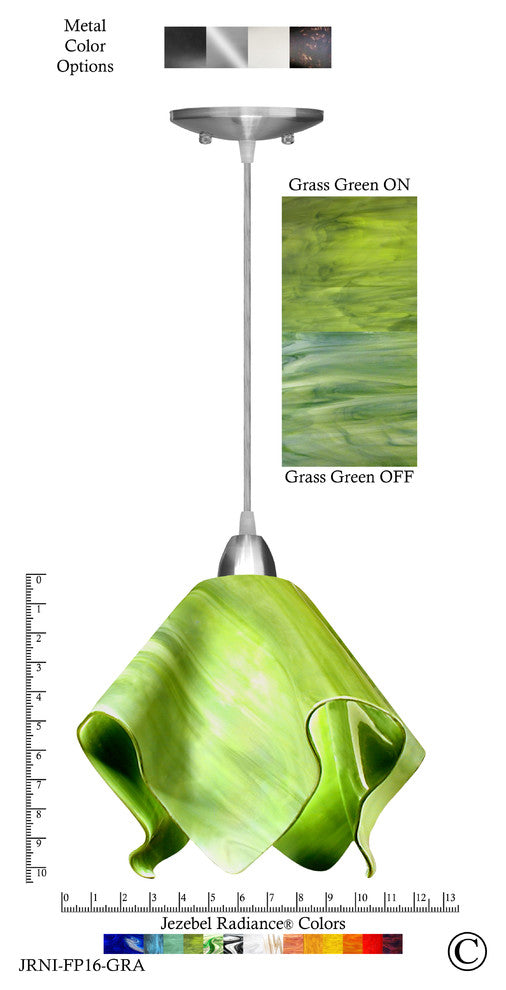 Jezebel Radiance Flame Large Pendant, Grass Green
