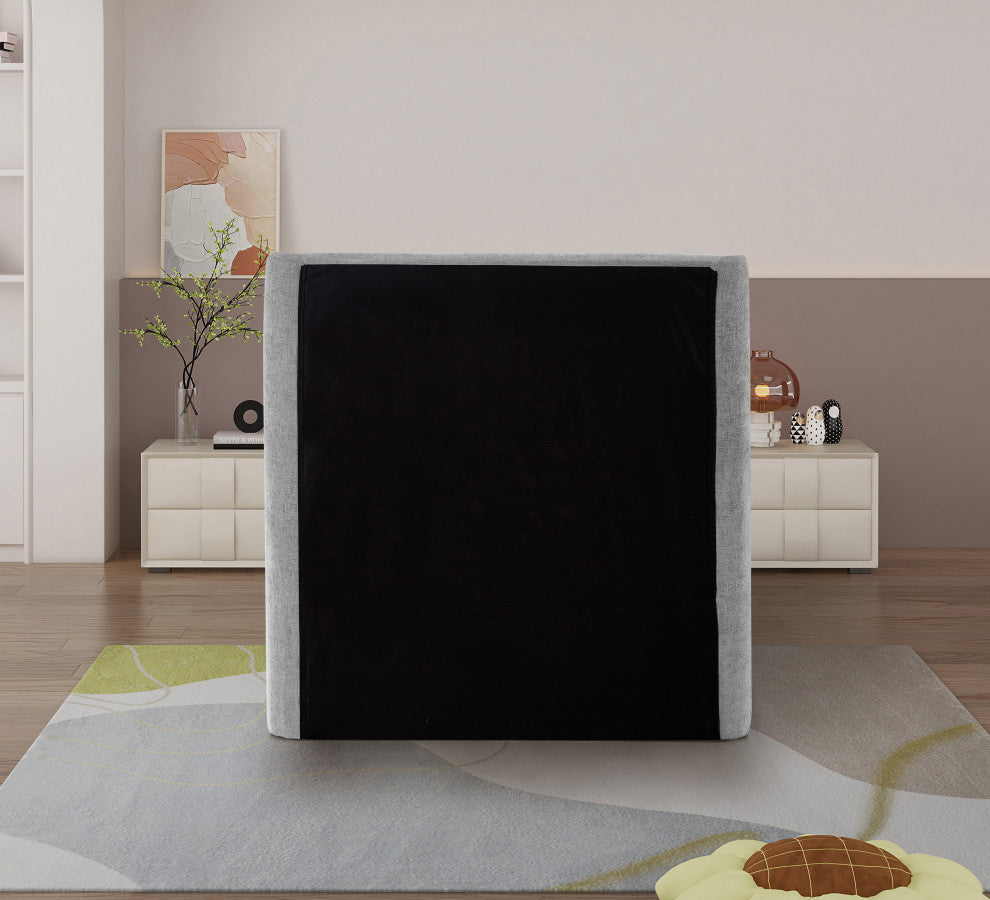 Penny Bed, Gray, Twin, Chenille Fabric
