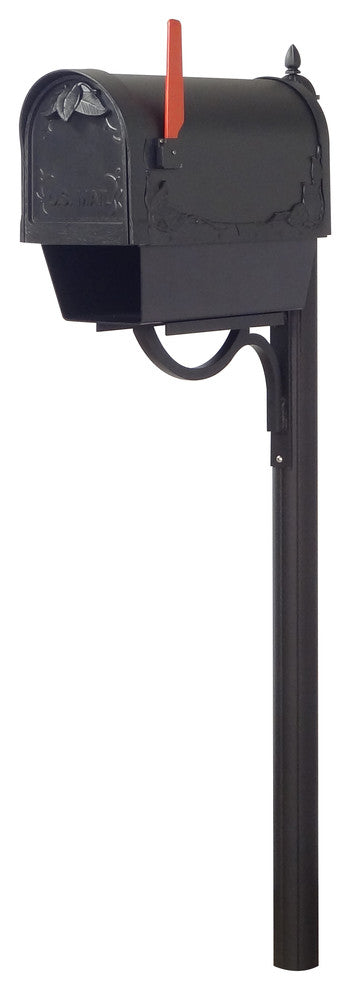 Floral Mailbox With Newspaper Tube, Locking Insert & Richland Mailbox Post