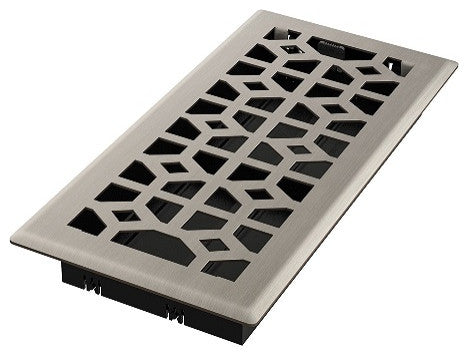 Templar Floor Register, Brushed Nickel, 4 X 10