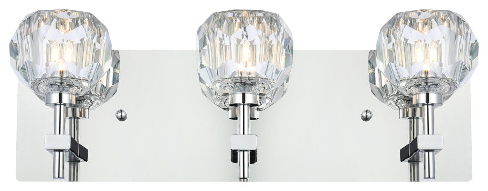3 Light Wall Sconce, Chrome