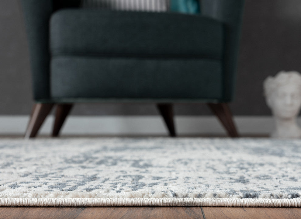 Abani Aspen Collection ASP130B Contemporary Abstract Hatching Gray Area Rug