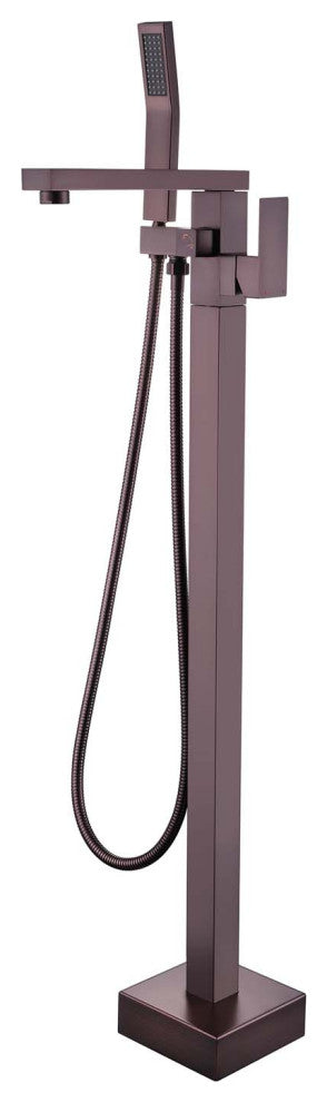 Givingtree Single Handle Floor Mounted Freestanding Tub Filler,Brown