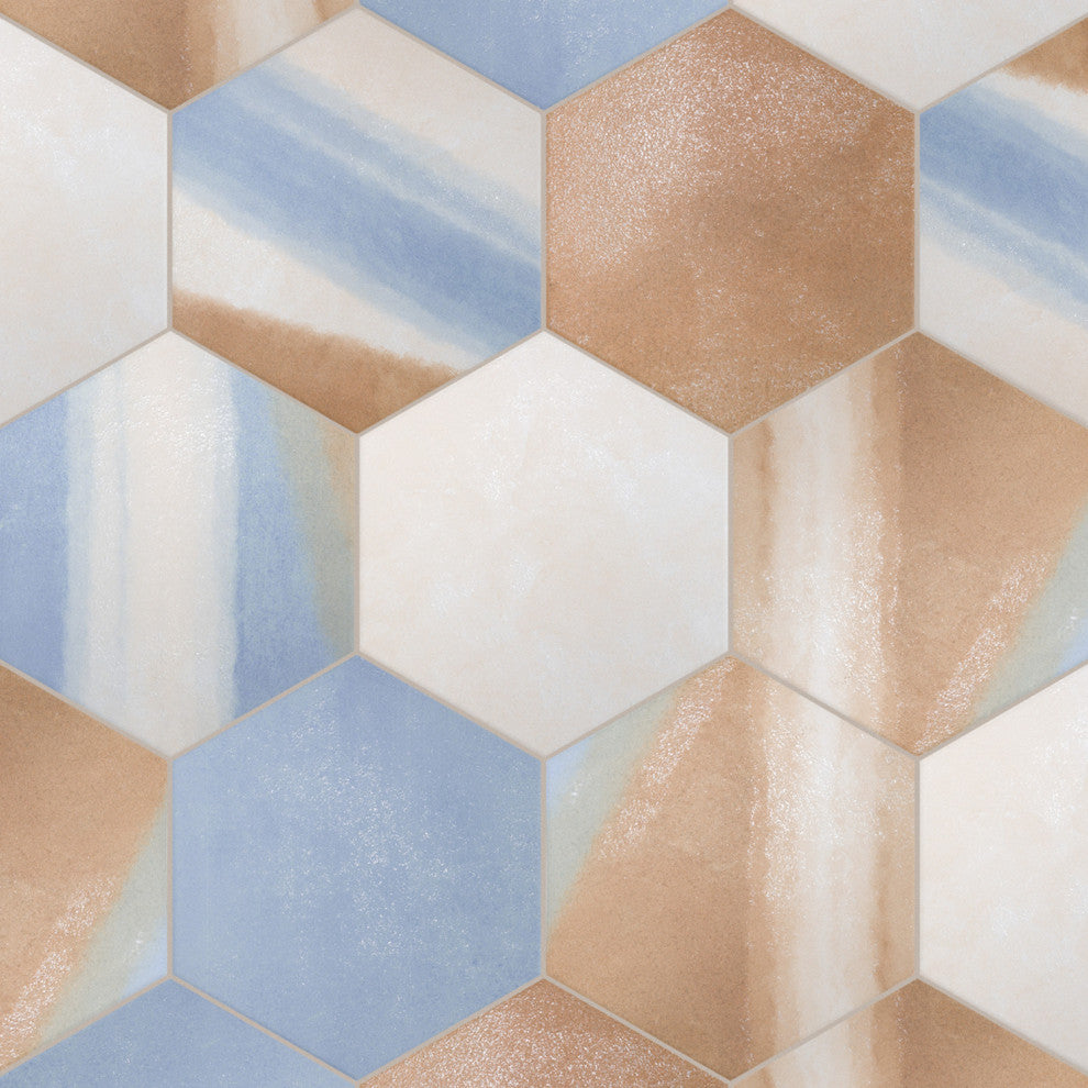 Zahara Hex Deco Mix Porcelain Floor and Wall Tile
