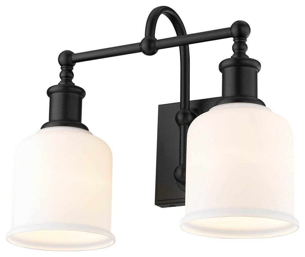 Zlite 733-2V-MB 2-Light Vanity, Matte Opal