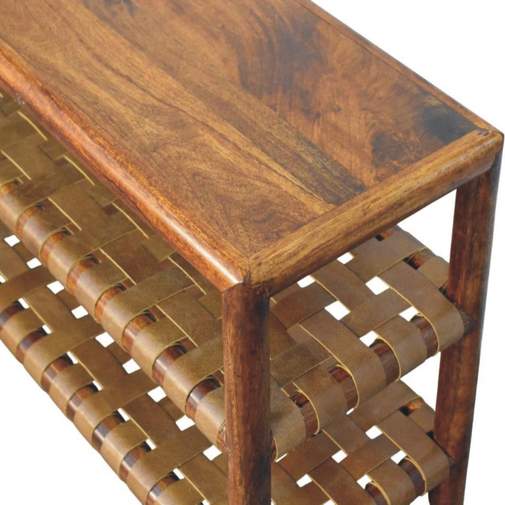 Shoe Rack Regency Woven Chestnut 2 slot Artisan Furniture