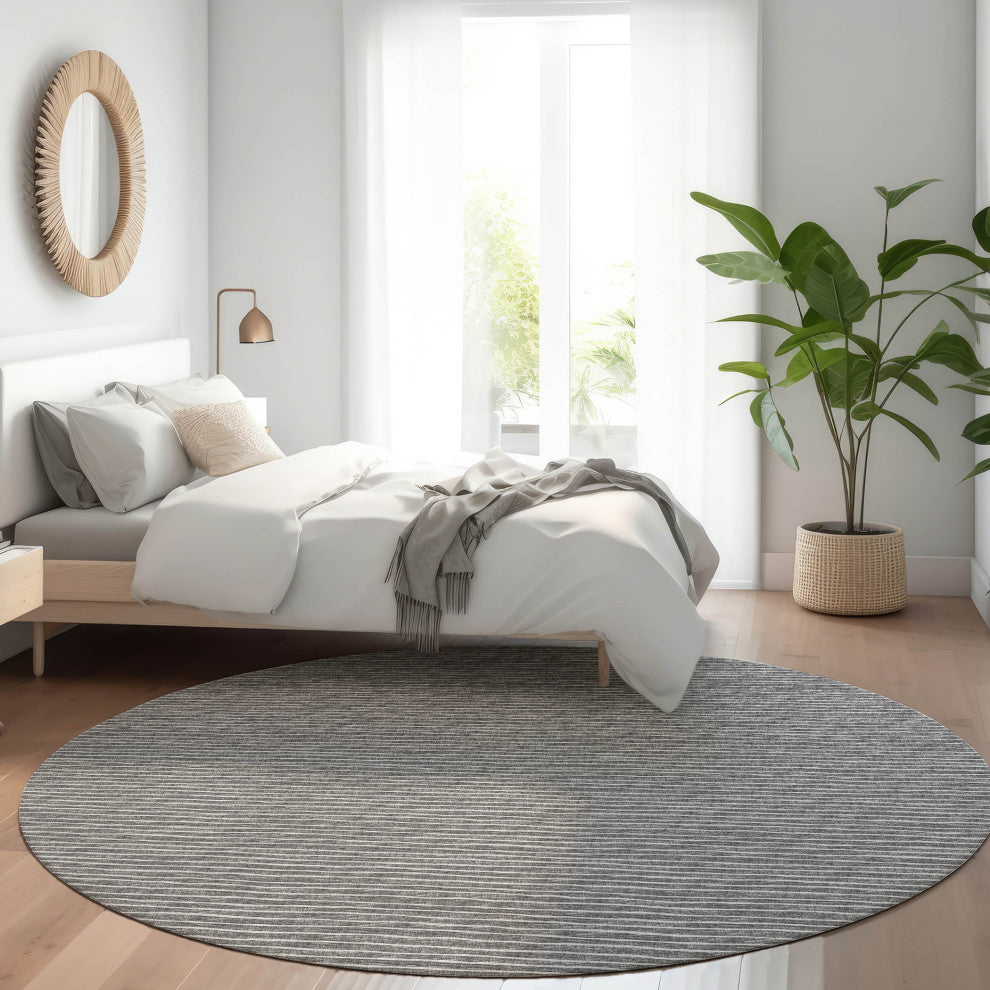 Indoor/Outdoor Laidley LA1 Grey Machine Washable 10' x 10' Rug
