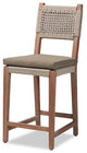 Baxton Studio Heyna Mid-Century Transitional Grey Woven Rope Mahogany