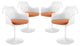 Modern Orange Tulip Dining Armchair Set of 4