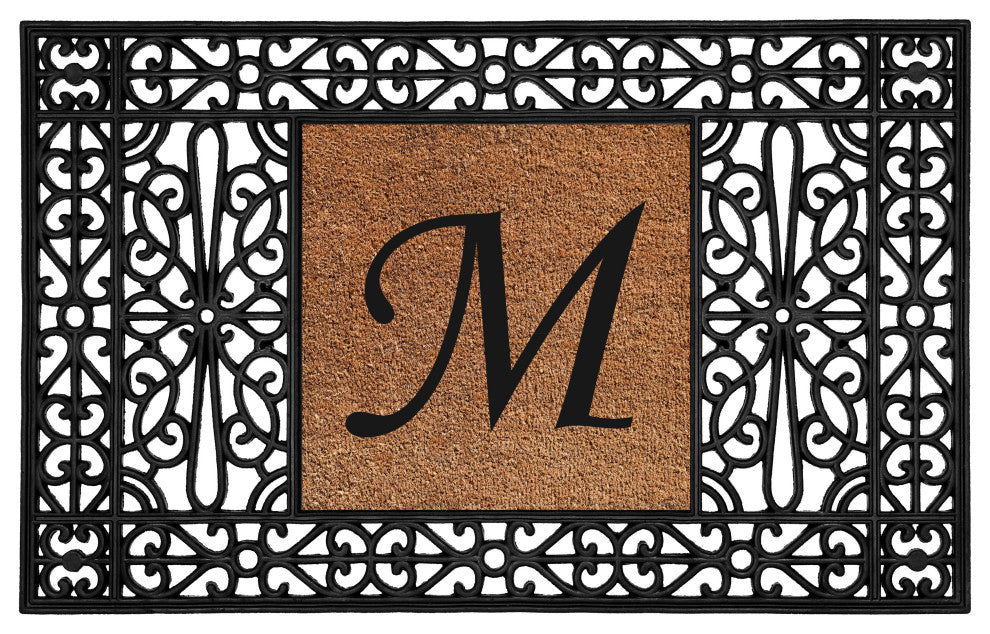 Calloway Mills Duchess Monogram Doormat 30"x48", Letter M