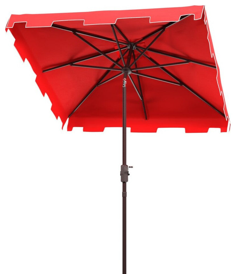 Safavieh Zimmerman 7.5' Square Market Umbrella, Red / White