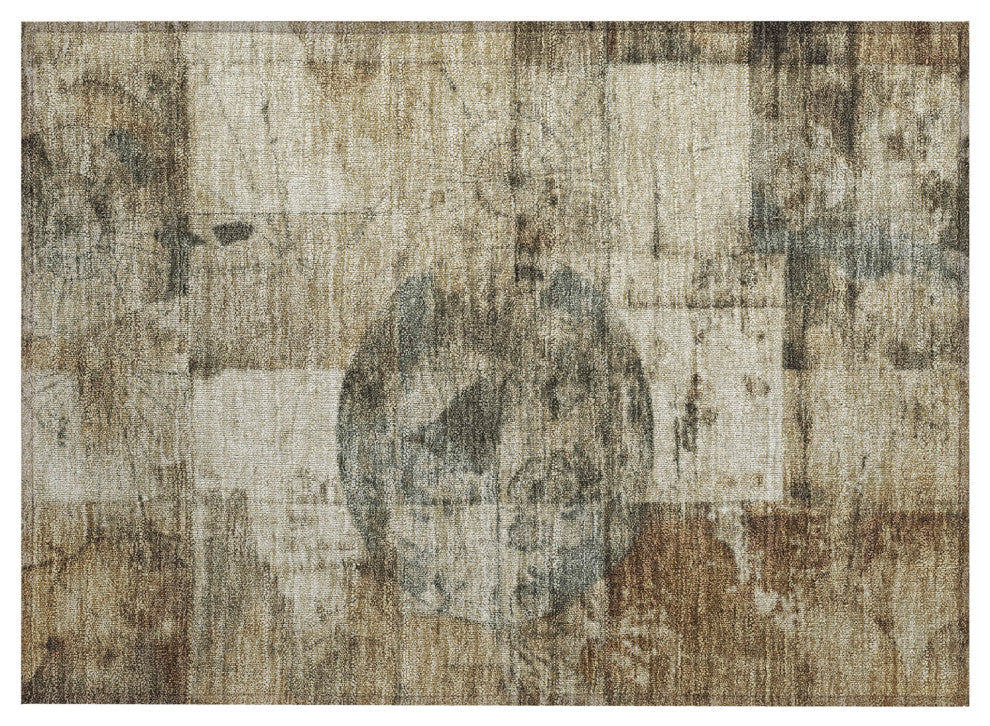 Machine Washable Indoor/Outdoor Chantille ACN1905 Taupe 1'8" x 2'6" Rug