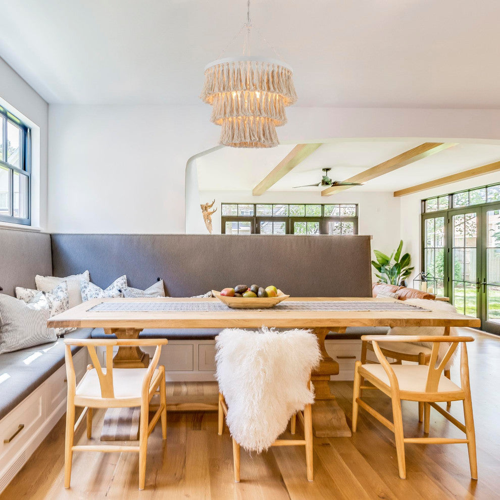 LNC Ava 4-Lights 3-Tier Antique White Empire Chandelier