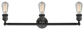 Bare Bulb 3 Light Bath Vanity Light, Matte Black, LED