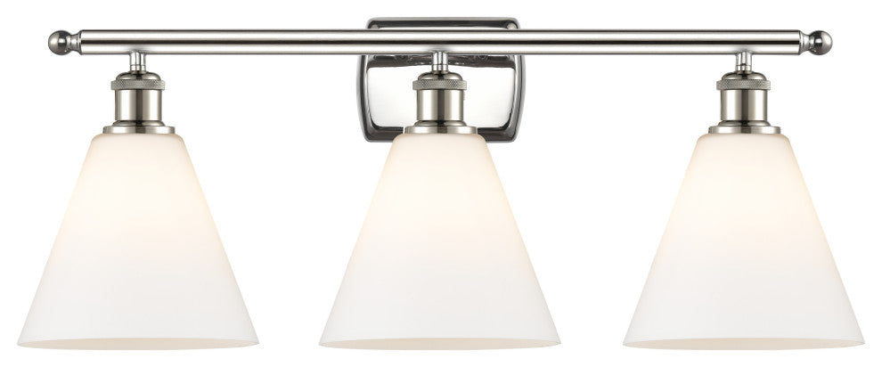 Innovations 516-3W-PN-GBC-81 3 Light Bath Vanity Light, Polished Nickel