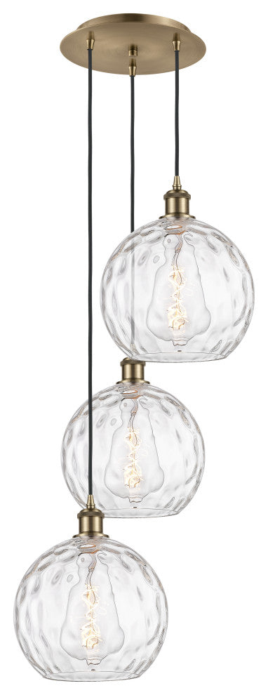 Innovations 113B-3P-AB-G1215-10 3 Light Multi-Pendant, Antique Brass