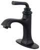 Single-Handle Bathroom Faucet With Push-Up Drain and Deck Plate, Matte Black