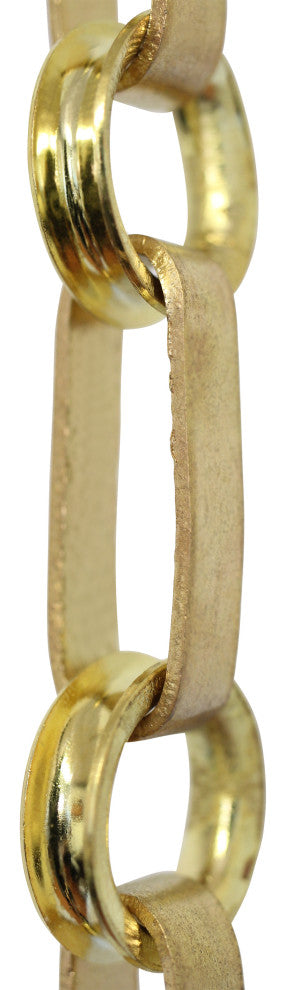 Brass Rectangle Chandelier Chain, 3', Acid Dipped, W30