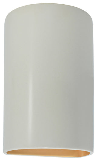 Ambiance ADA Small Cylinder Wall Sconce, Open, Matte White, Champagne Gold, LED