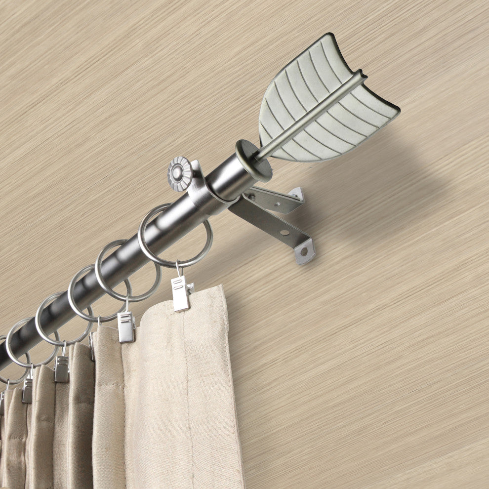 William 13/16" Diameter Curtain Rod, Satin Nickel, 18-28"