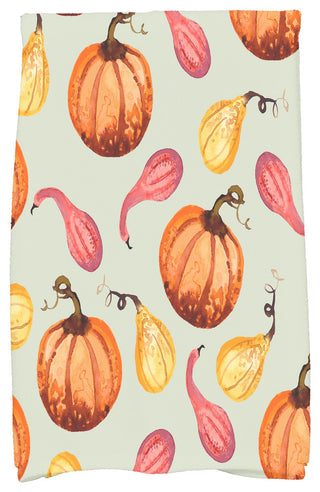 Gourds Galore 18"x30" Light Green Fall Print Kitchen Towel