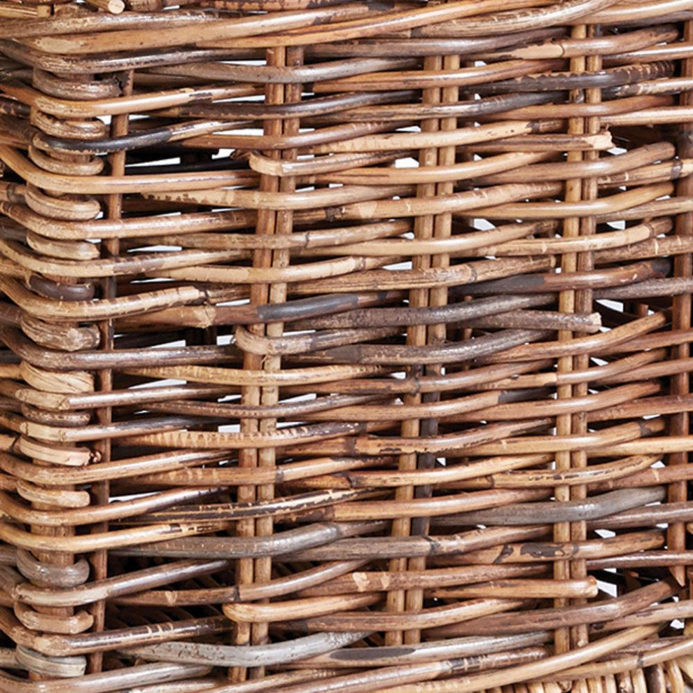 Set of 2 Large Natural Rattan Storage Baskets Square Planter Cachepot 18 14.5 in