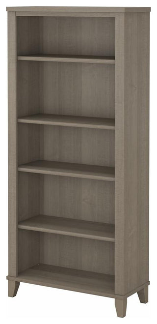 Bush Furniture Somerset Tall 5 Shelf Bookcase in Ash Gray