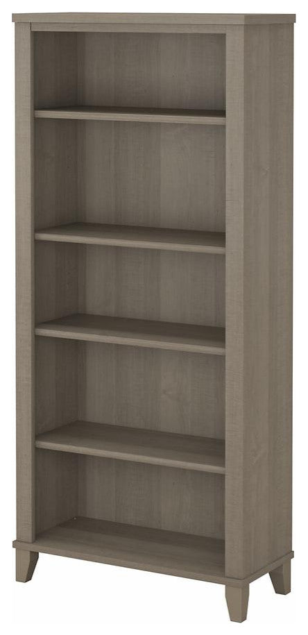 Bush Furniture Somerset Tall 5 Shelf Bookcase in Ash Gray