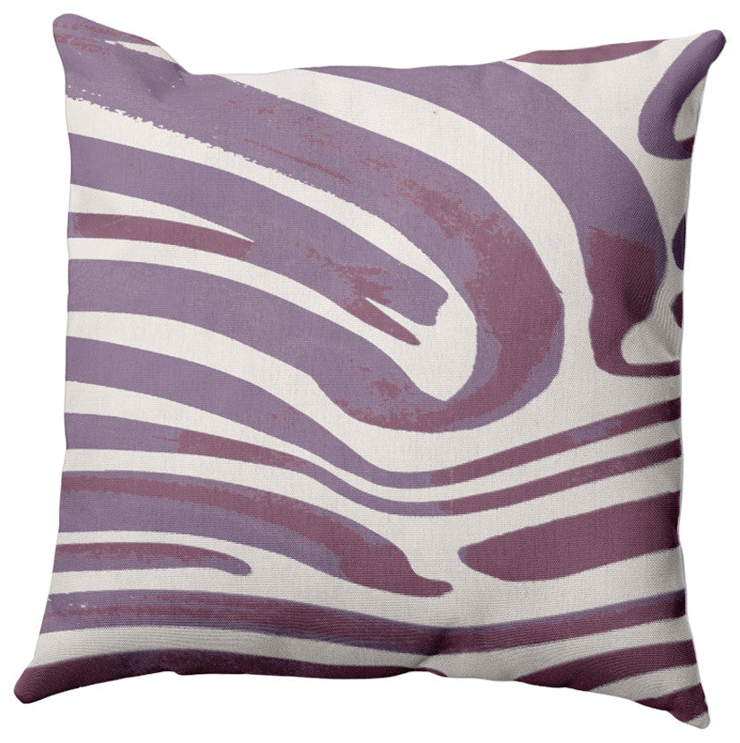 Dazzling Zebra Pillow, Purple, 16"x16"