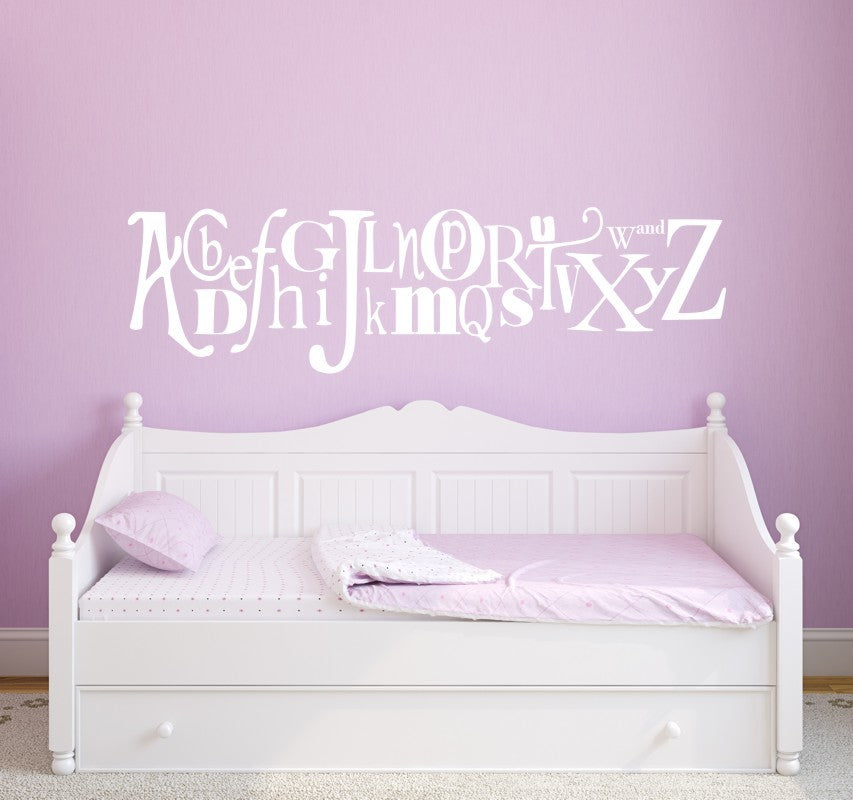 Alphabet Wall Decal, 38", Black