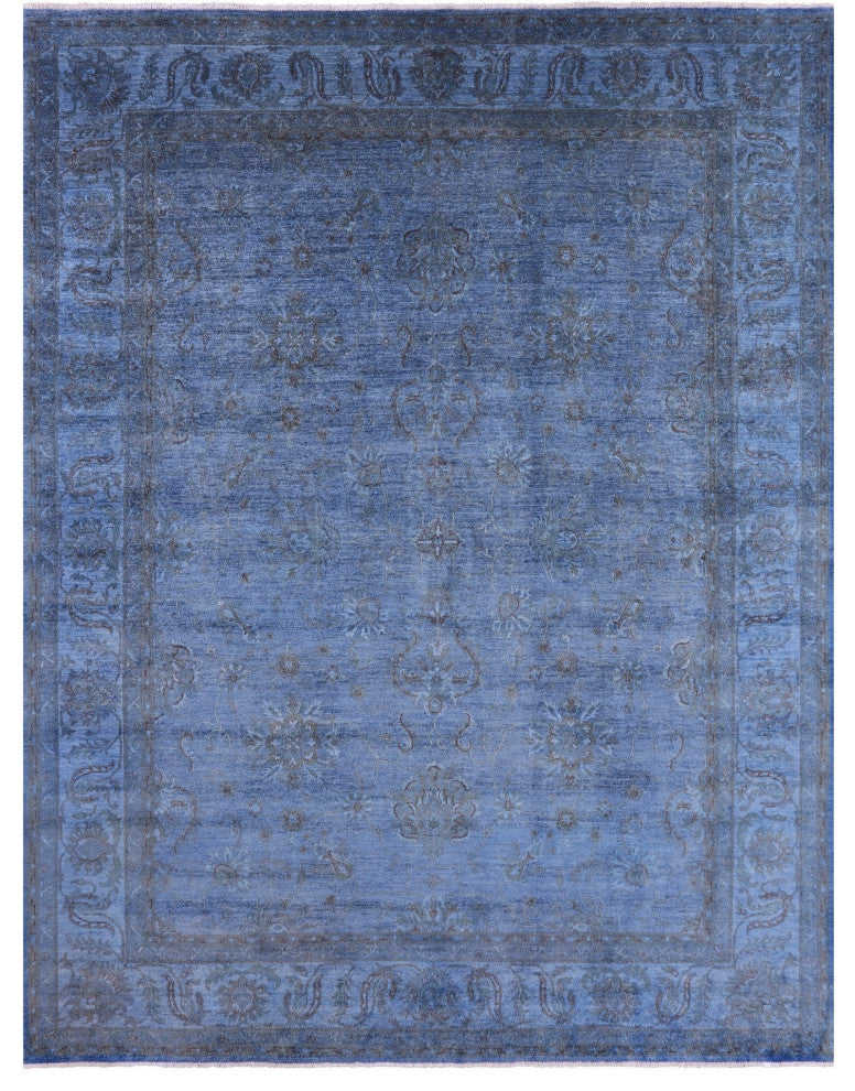 8' 11" X 11' 8" Handmade Overdyed Full Pile Wool Rug - Q12712