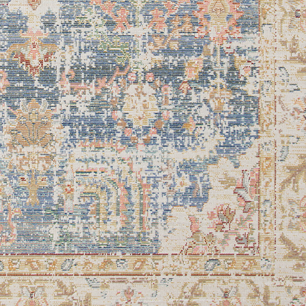 Century Bethel Area Rug, Blue, 9' x 13', Bordered