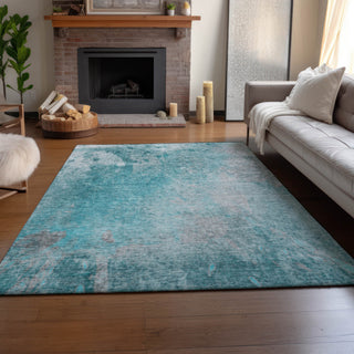 Premium Machine Washable Mayfield AMF562 Teal 9' x 12' Rug
