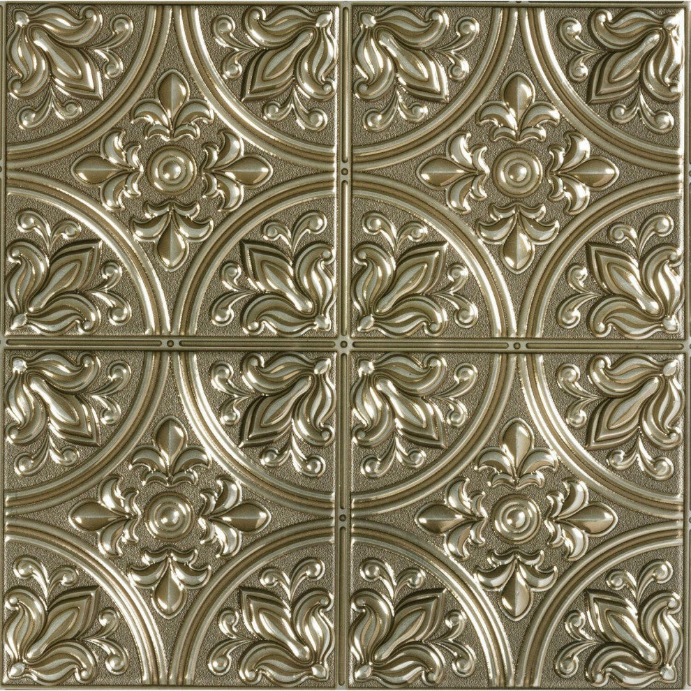 Gold Tin  Peel And Stick Tile Backsplash