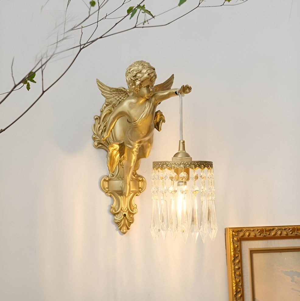 Luxury Wall Lamp in Medieval Style for Living Room, Bedroom, A, Cool Light