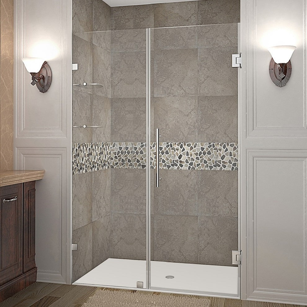 Aston Nautis GS 46"x72" Completely Frameless Hinged Shower Door, Chrome