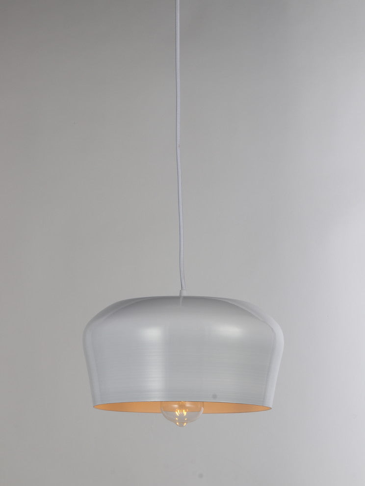 Beaut 1 Light Pendant, White, 12"x12"