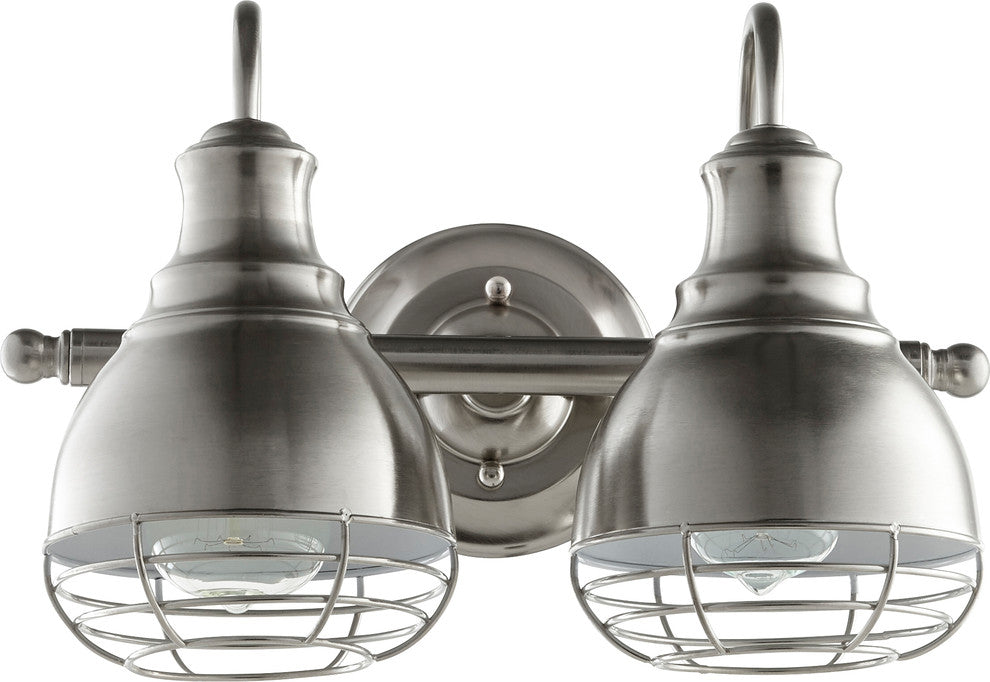 Arbor 2-Light Vanity Fixture, Satin Nickel