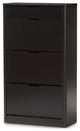Baxton Studio Cayla Modern and Contemporary Black Wood Shoe Cabinet