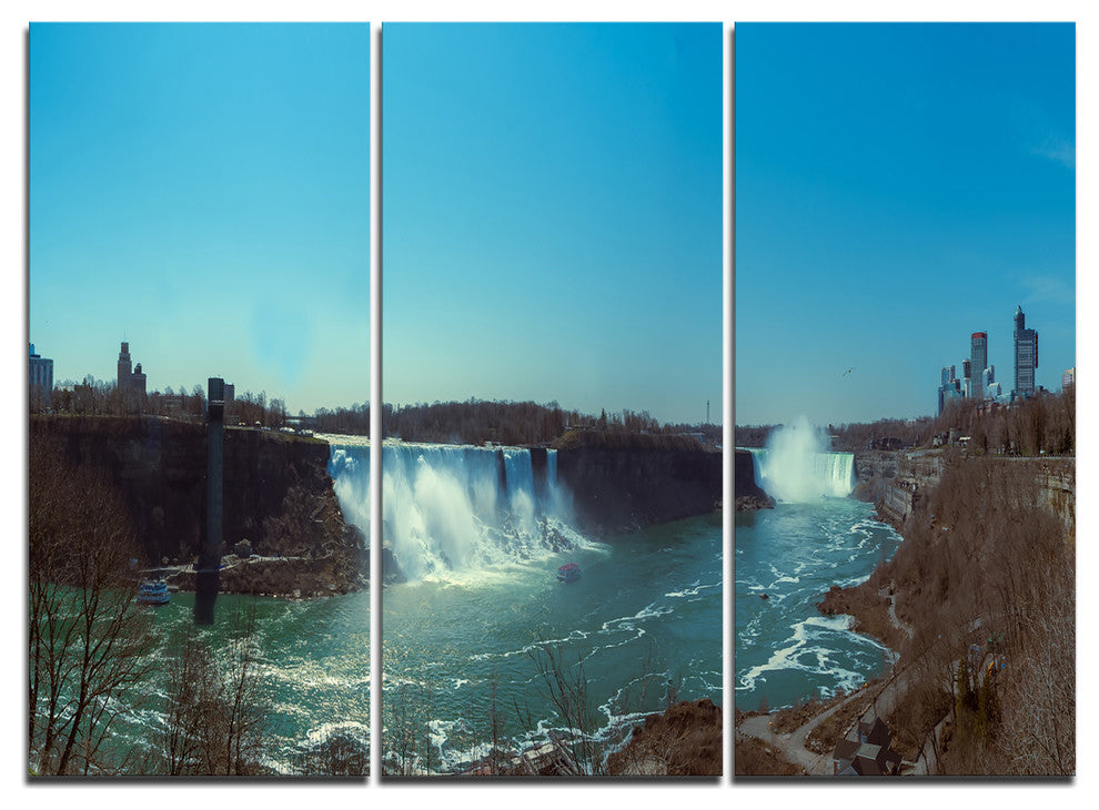 "Niagara Falls Viewed from Canada" Metal Wall Art, 3 Panels, 36"x28"