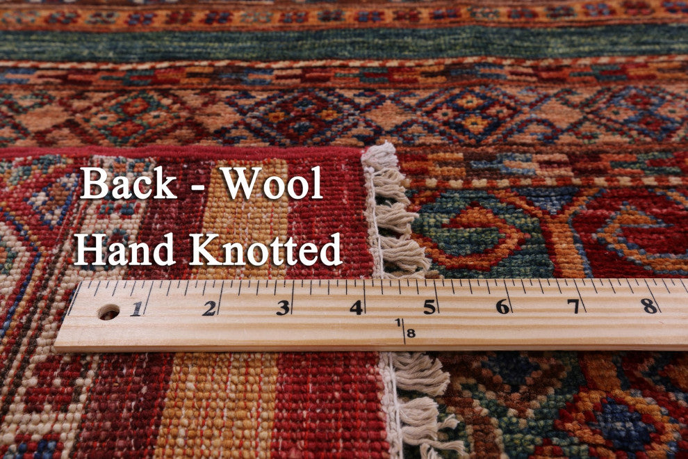 Khorjin Super Kazak Hand-Knotted Wool Rug 9' 2" X 11' 11" Q5237