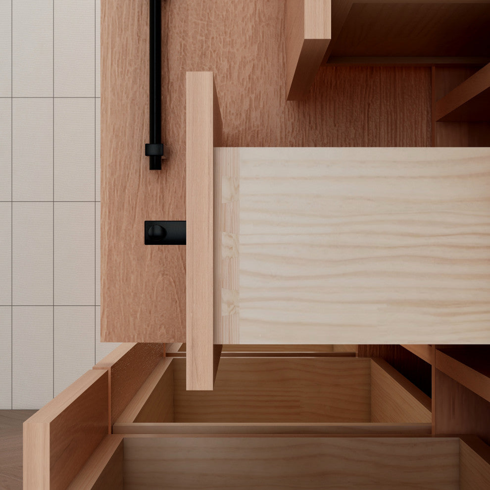 Victoria 84" Solid Wood Bath Vanity, Double Sink, Red Oak