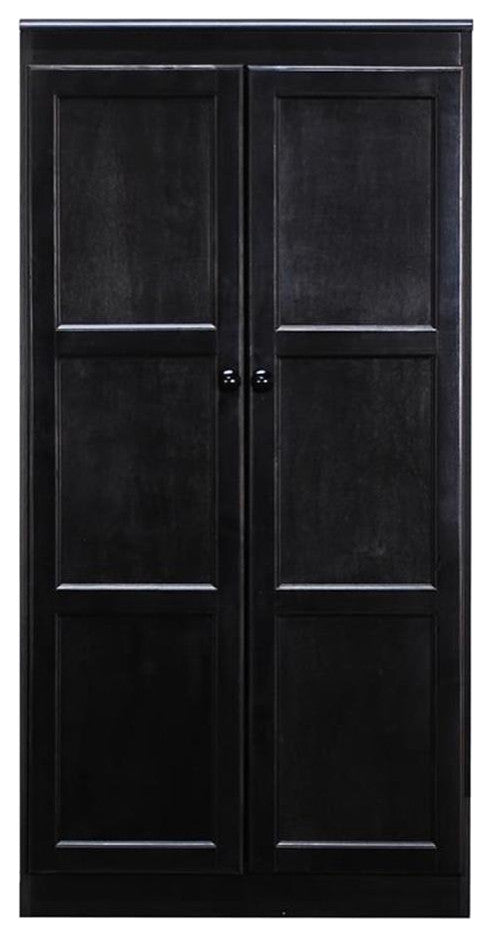 Bowery Hill Traditional 60" Wood Storage Cabinet with 4-Shelves in Espresso