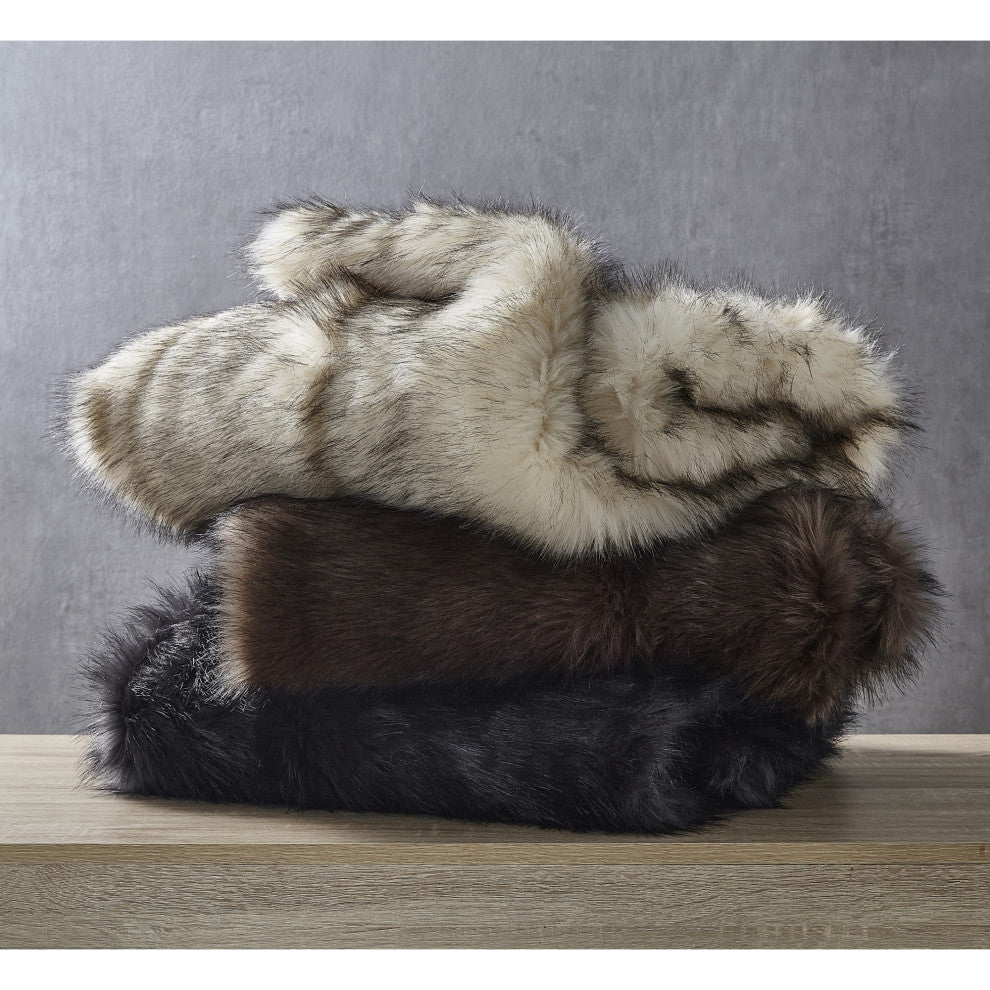 Inspired Home Marquise Throw Cozy, 50"x60", White Lion