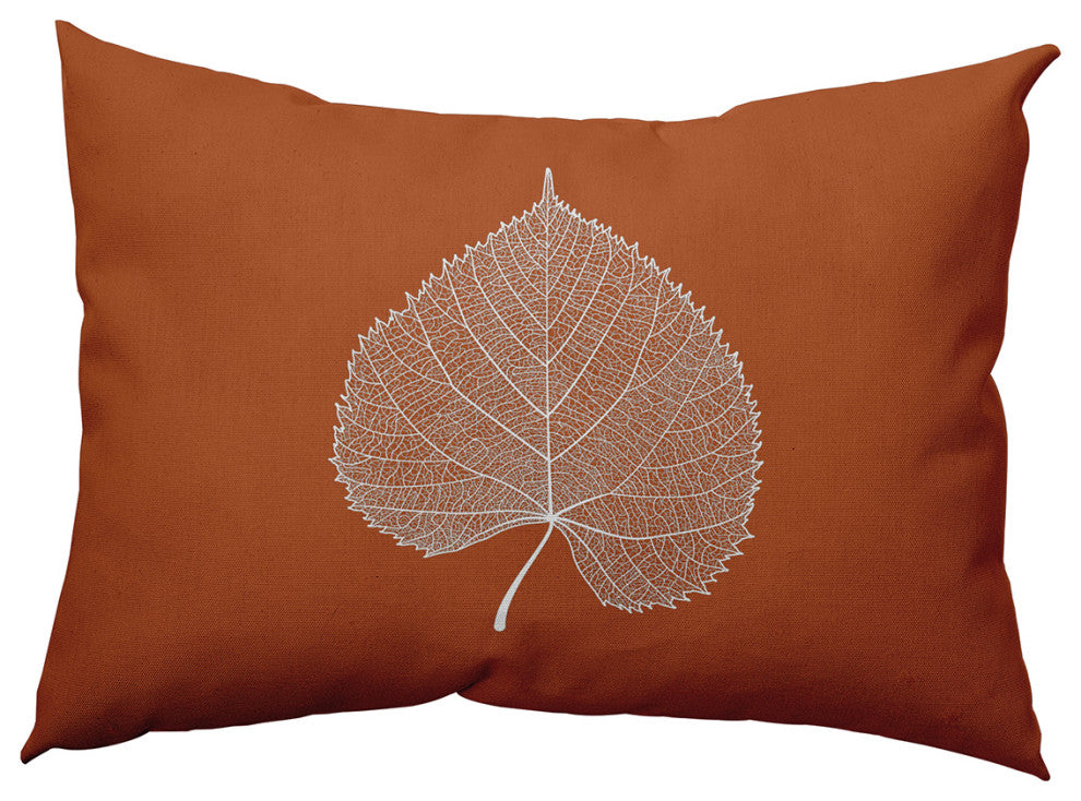 Leaf Study Accent Pillow, Nutmeg, 14"x20"