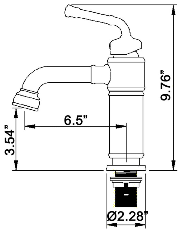 Deck Mounted Single Hole Bathroom Faucet